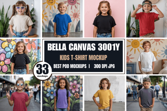 Bella Canvas 3001Y Kids Mockup Bundle 2