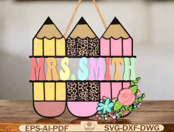 Custom Name Classroom Door Hanger SVG