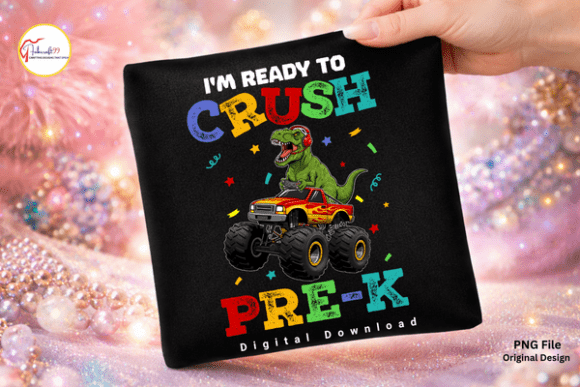 Dinosaur Monster Truck Pre-K PNG Tshirt