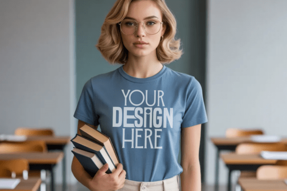 Flo Blue Comfort Colors 1717 Teacher Moc
