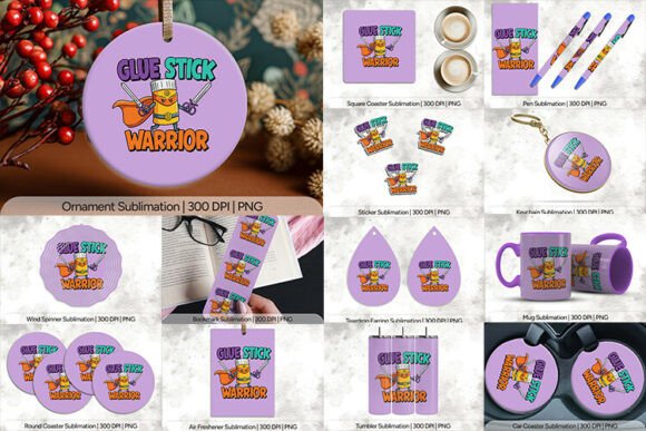 Glue Stick Warrior School PNG: Elevating Classroom Creativity and Merchandise Design