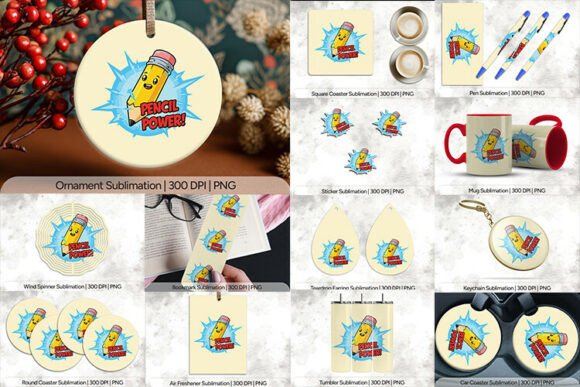 Pencil Power Kids Sublimation PNG Design