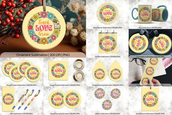 Teach Love Grow PNG Bundle: A Comprehensive Resource for Educator-Themed Craft Projects