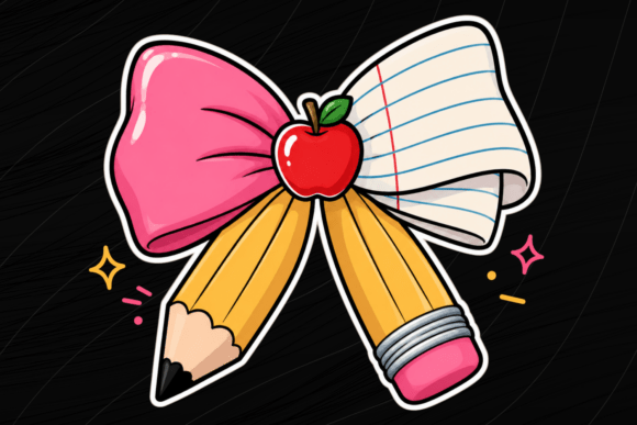 Teacher Bow Pencil PNG Sublimation