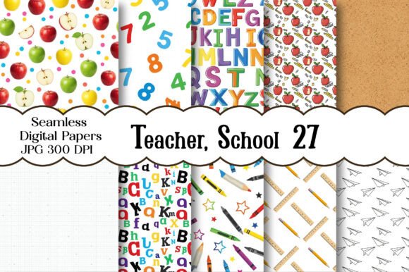 Teacher, School Digital Papers: Bringing Whimsy and Nostalgia to Your Creative Projects