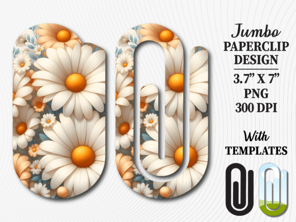 White Daisy Flower Jumbo Paperclip: Elevating Everyday Organization with Digital Design